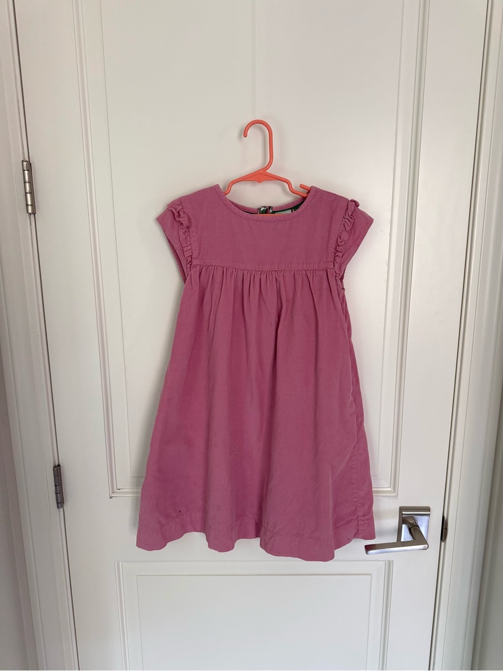 Mini Boden Pink Corduroy Ruffle Dress Liberty of London Floral Print 9-10Y Girls